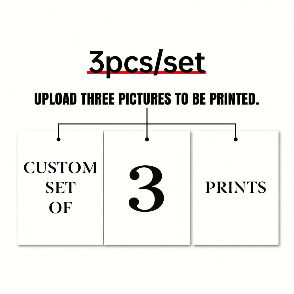 1/2/3pcs Custom Canvas Printing Personalized Photo Suitable for Family Life Pets Scenery Couple Weddings Home Decor Poster Gifts