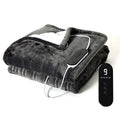 Flannel Electric Heated Blanket Bed Warmer Soft Nap Throw with 9 Heating Levels &12 Hours Auto-Off 5S Fast Heat Up Washable
