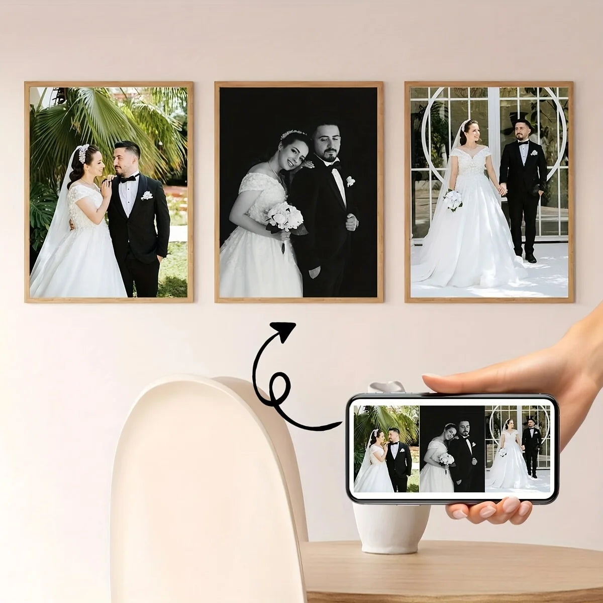 1/2/3pcs Custom Canvas Printing Personalized Photo Suitable for Family Life Pets Scenery Couple Weddings Home Decor Poster Gifts