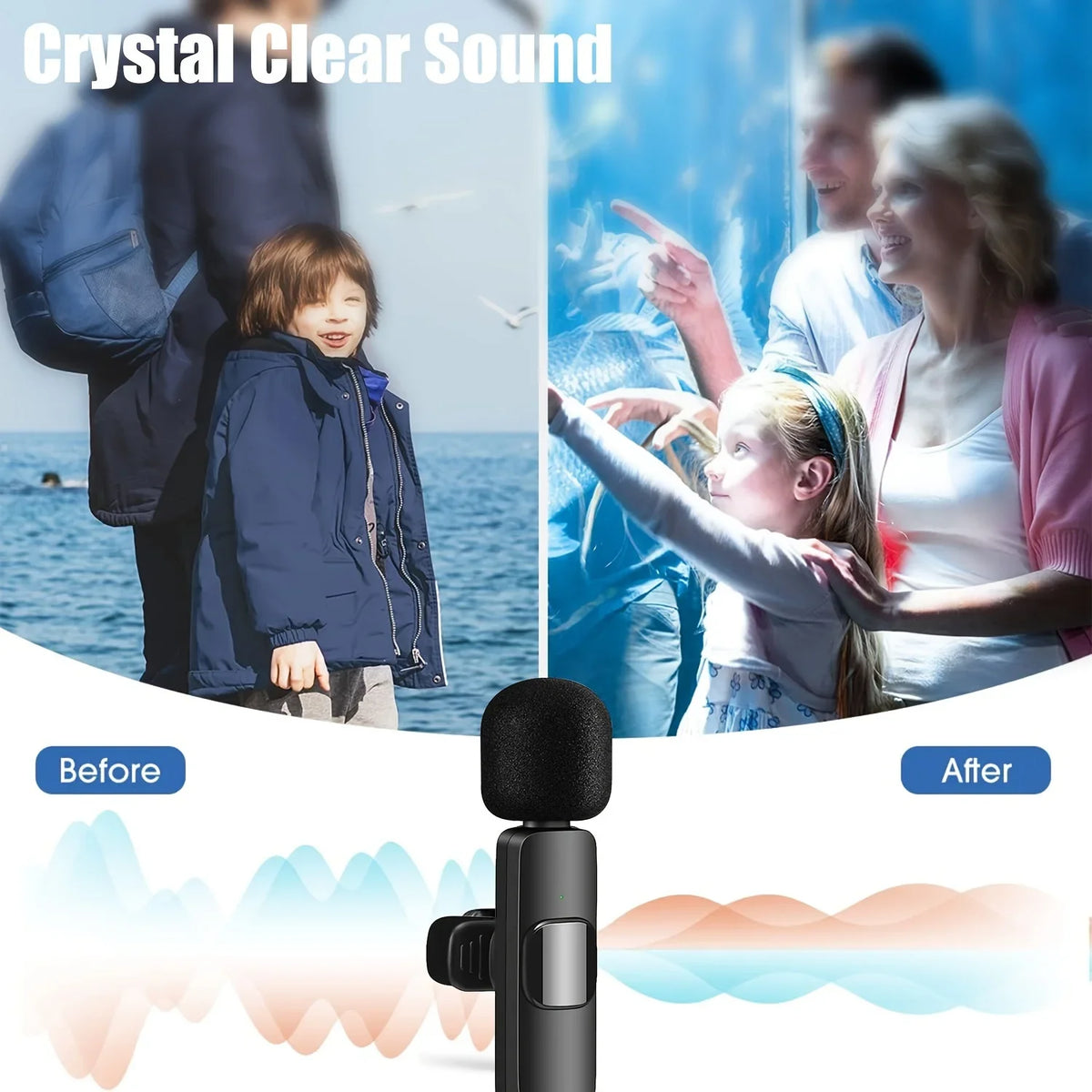 Microfon Lavalieră Wireless cu Înregistrare Instant, pentru Streaming și Video
