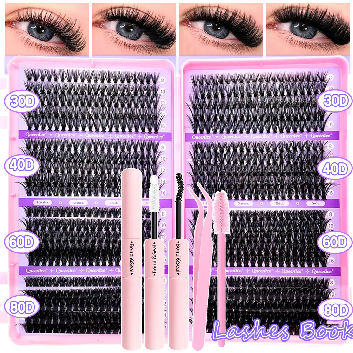 Kit Extensii Gene DIY – Smocuri Individuale 9-16mm cu Bond și Seal