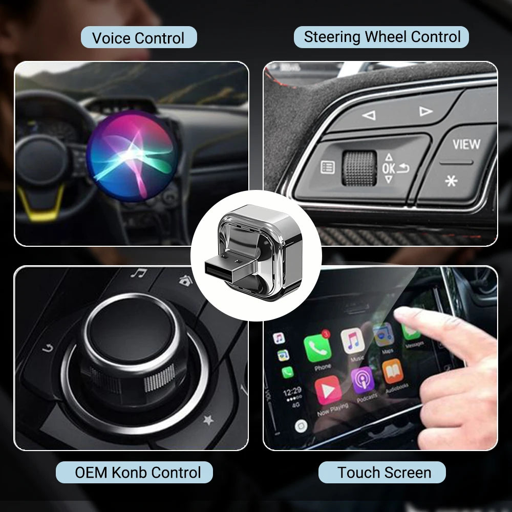 XUDA 2in1 Wireless CarPlay Adapter Android Auto AI Smart Box Car Intelligent Systems For VW Toyota Nissan Honda Ford Benz