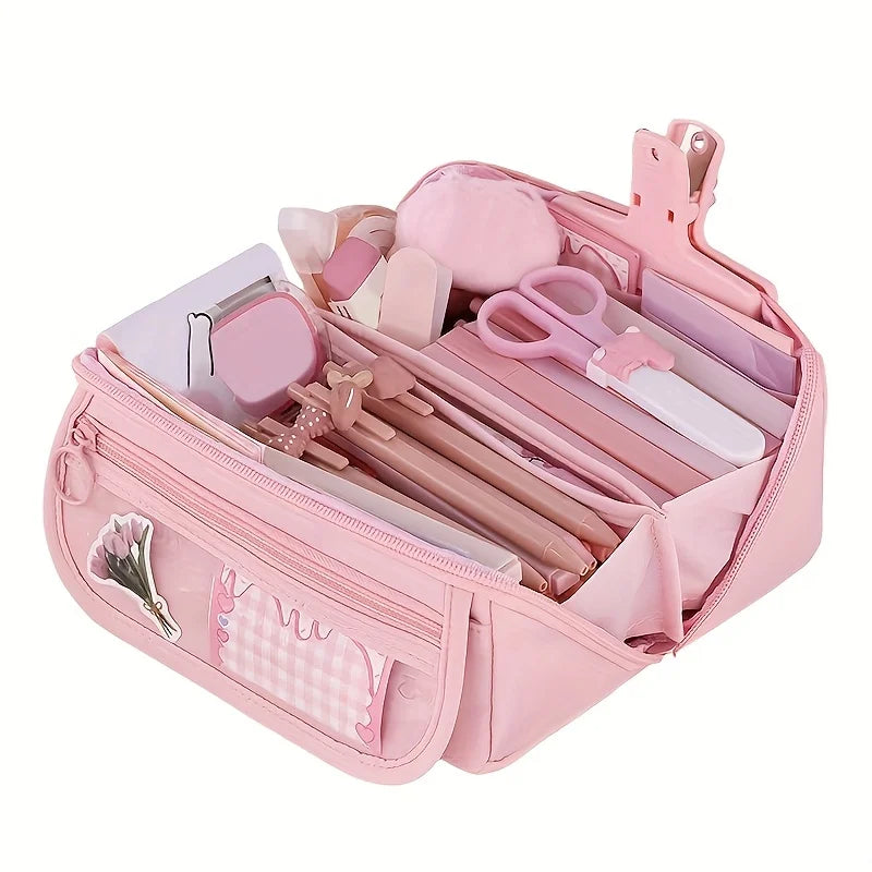 Pencil Case Large Capacity Student Stationery Case Pencil Bag Stationery Bag Multi-function Tabletop Storage Box for Boys Girls