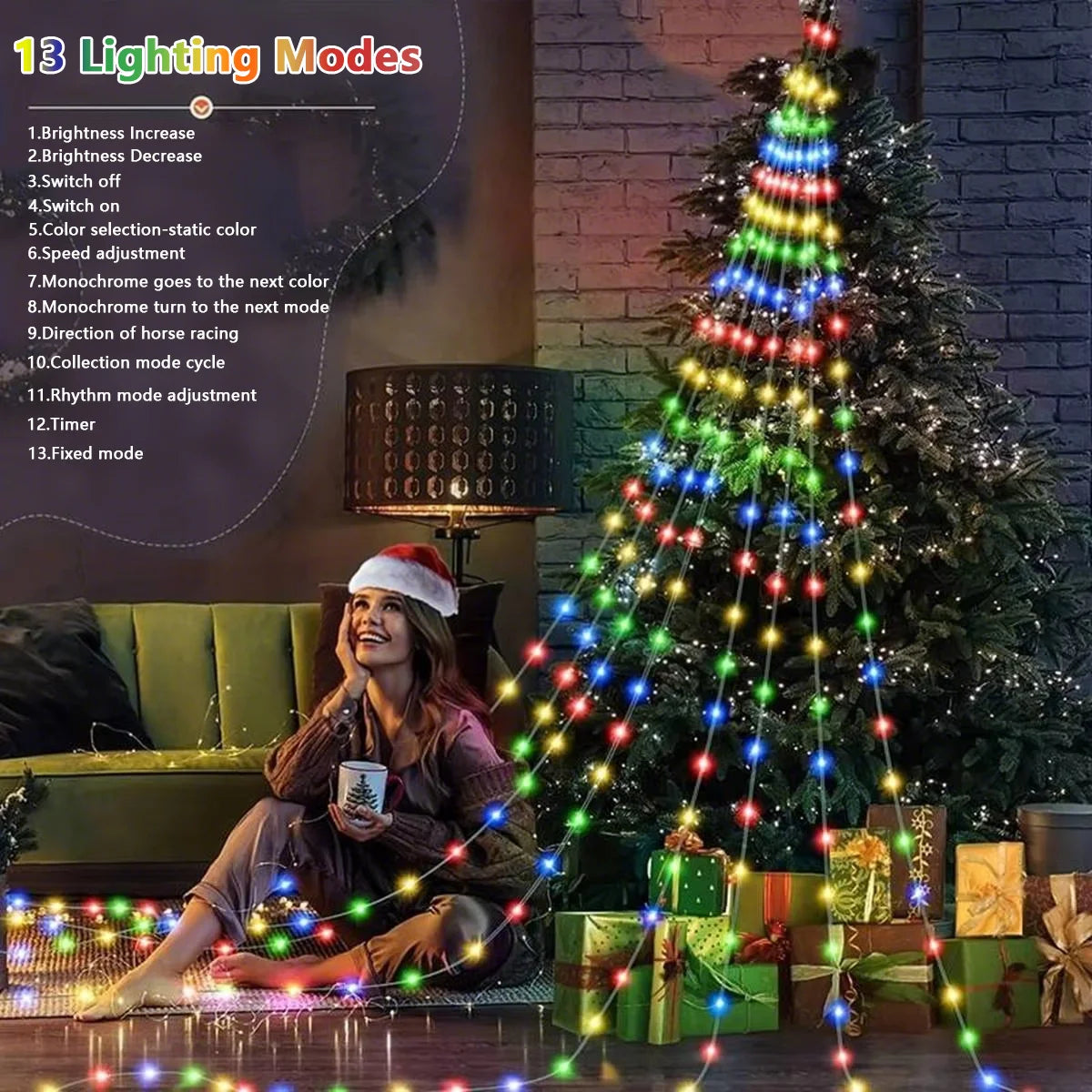 USB 400LEDs Christmas Tree String Lights, DIY Text RGBIC Holiday Lights for Garden Patio Christmas Halloween Valentine Decor