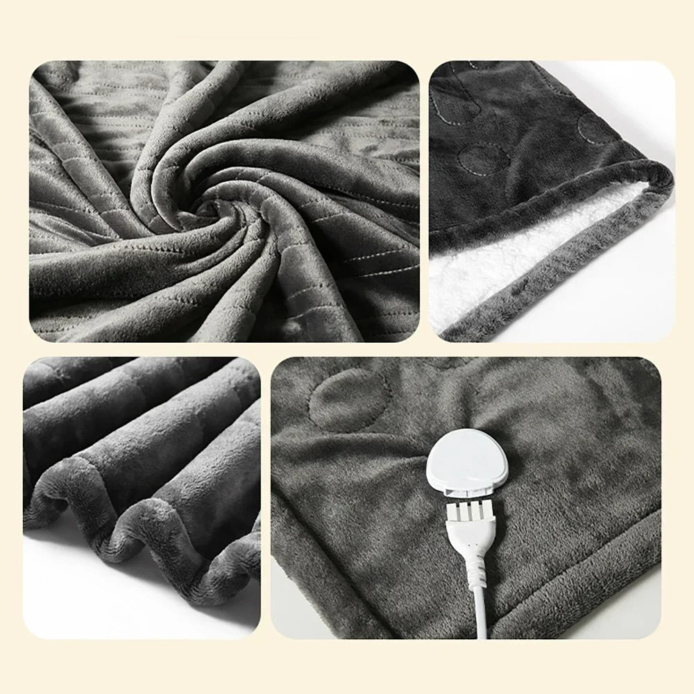 Flannel Electric Heated Blanket Bed Warmer Soft Nap Throw with 9 Heating Levels &12 Hours Auto-Off 5S Fast Heat Up Washable