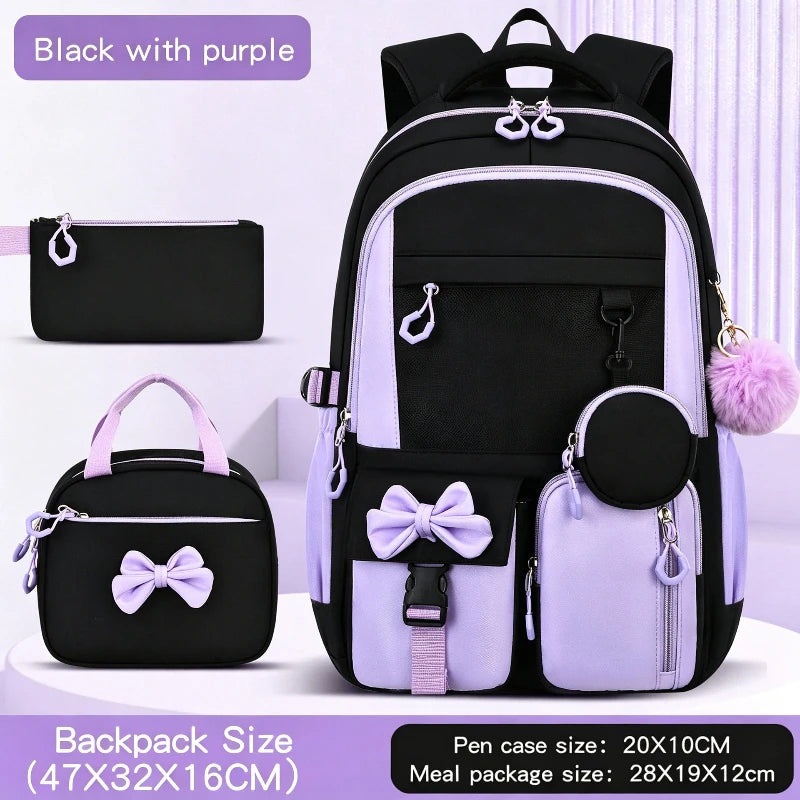 Children School Bags Set Girls Large Schoolbag Kawaii Primary School Backpack Kids Book Bag Waterproof Laptop Travel Rucksack