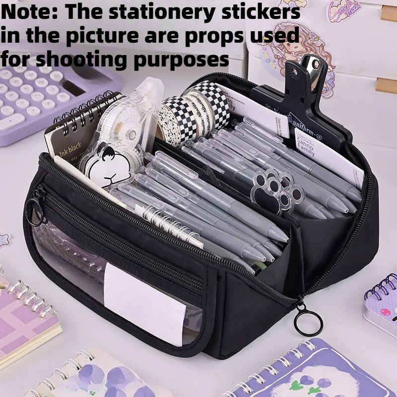 Pencil Case Large Capacity Student Stationery Case Pencil Bag Stationery Bag Multi-function Tabletop Storage Box for Boys Girls