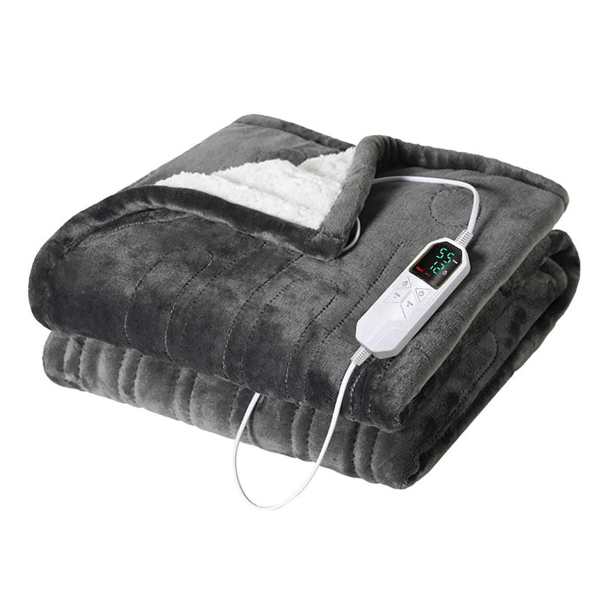 Flannel Electric Heated Blanket Bed Warmer Soft Nap Throw with 9 Heating Levels &12 Hours Auto-Off 5S Fast Heat Up Washable