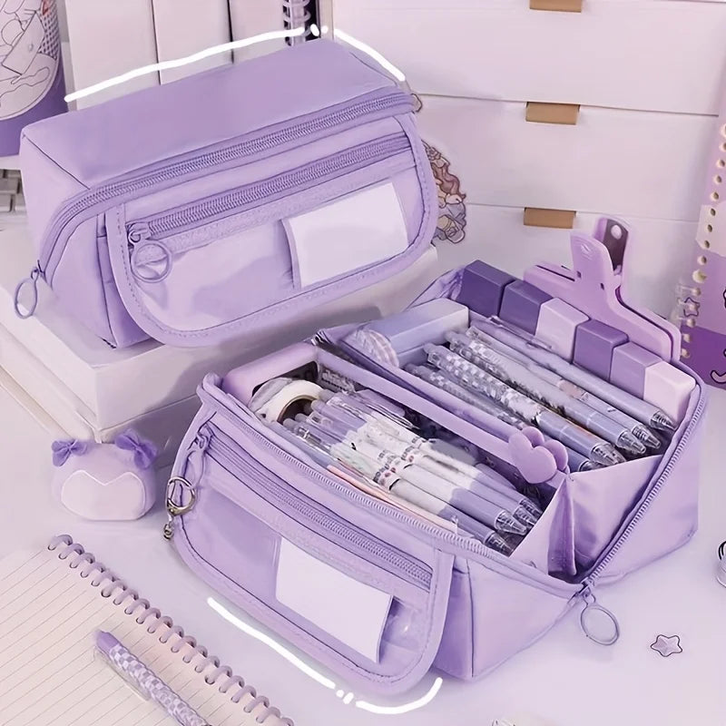 Pencil Case Large Capacity Student Stationery Case Pencil Bag Stationery Bag Multi-function Tabletop Storage Box for Boys Girls
