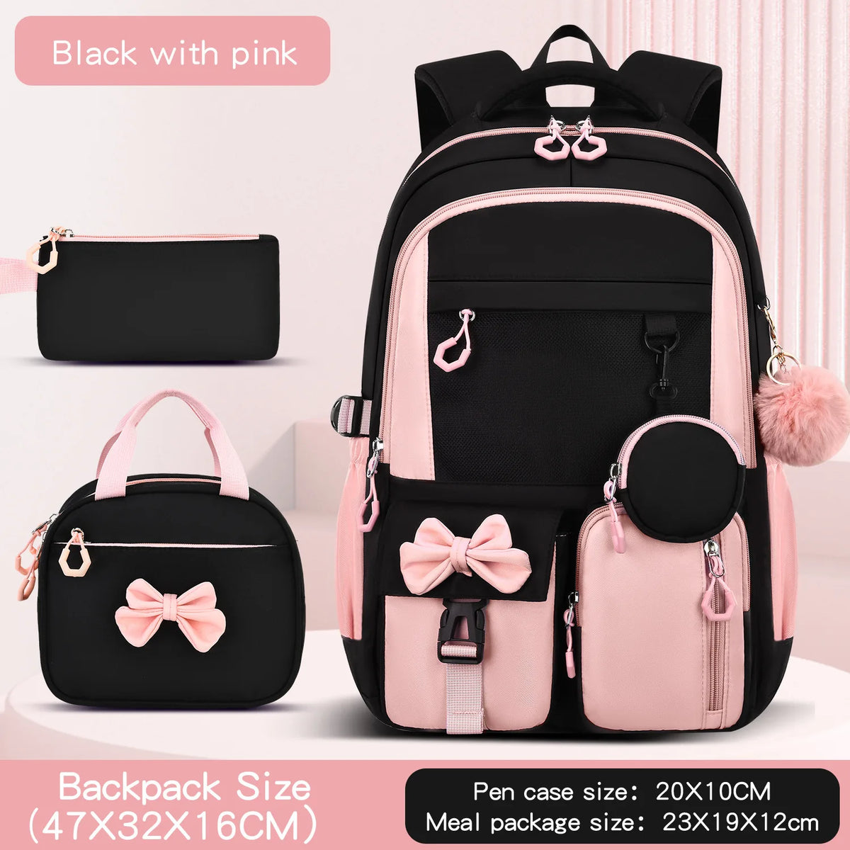 Children School Bags Set Girls Large Schoolbag Kawaii Primary School Backpack Kids Book Bag Waterproof Laptop Travel Rucksack