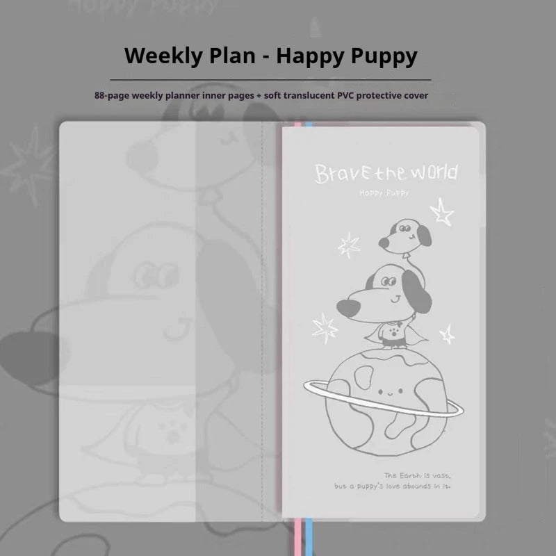 Kinbor Original Undated Weekly Planner, Illustrated Hardcover Journal with Two Pages Per Week, Portable To-Do List Notebook Slim