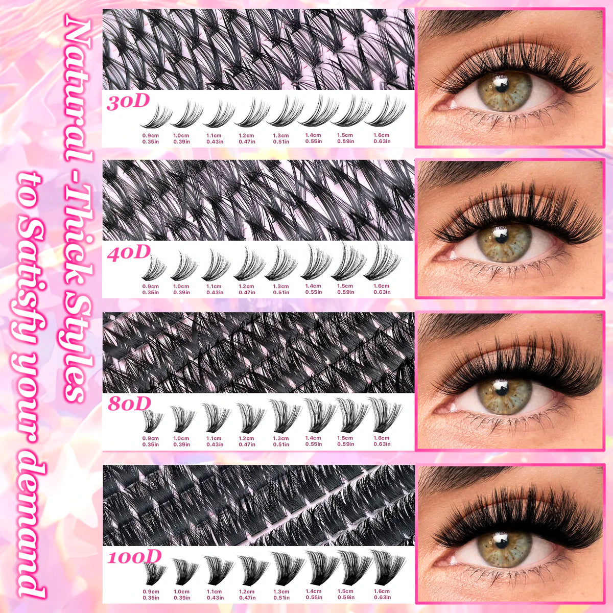 Kit Extensii Gene DIY – Smocuri Individuale 9-16mm cu Bond și Seal