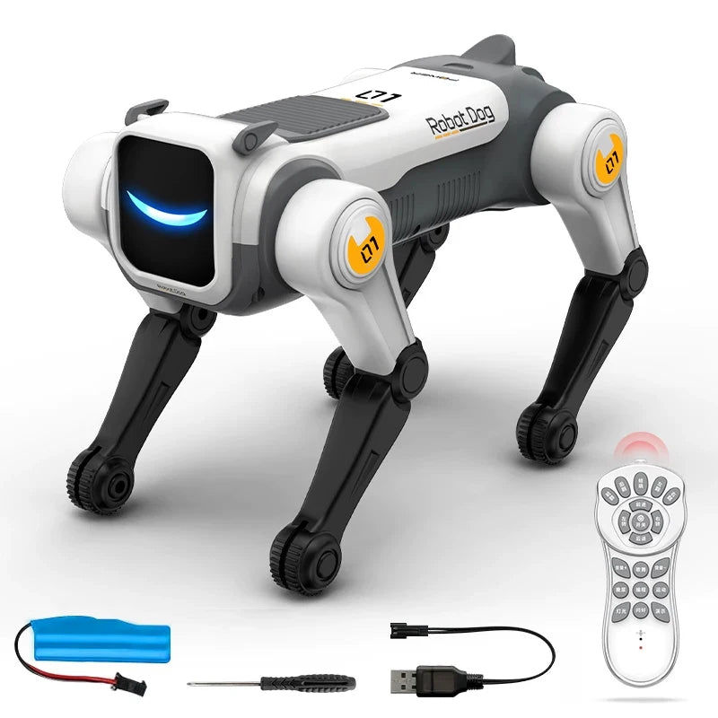 Robot Câine RC Inteligent cu AI - Comenzi Vocale, Dans și Cascadorii