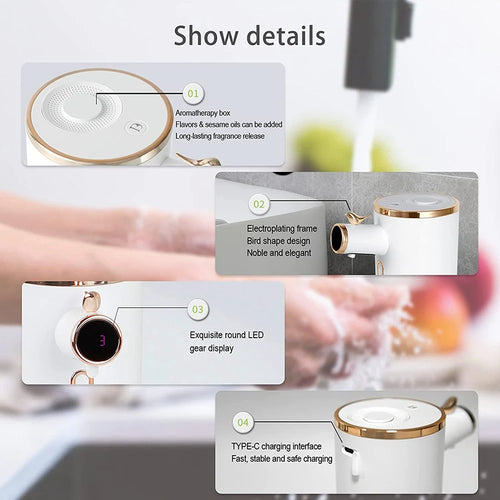 ABLK Automatic Foam Soap Dispenser, Touchless Electric Soap Dispenser, Auto Adjustable Soapdispenser For Kitchen Bathroom