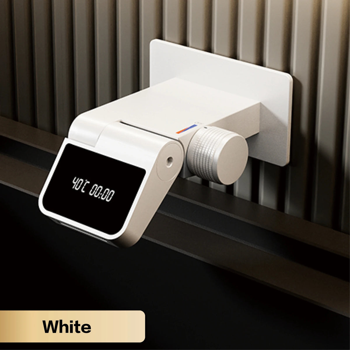 Luxury brass white bathroom faucet with wall mounted design LED digital display Hot and Cold dual control Simple washbasin Mixer