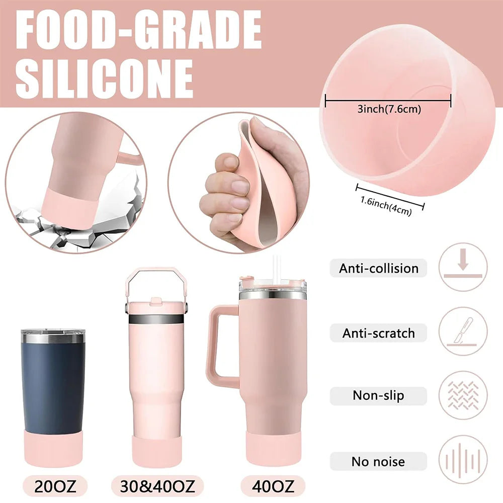 Set 9 Accesorii pentru Paharul Stanley - Capace Anti-Scurgere, Paie și Breloc Floare