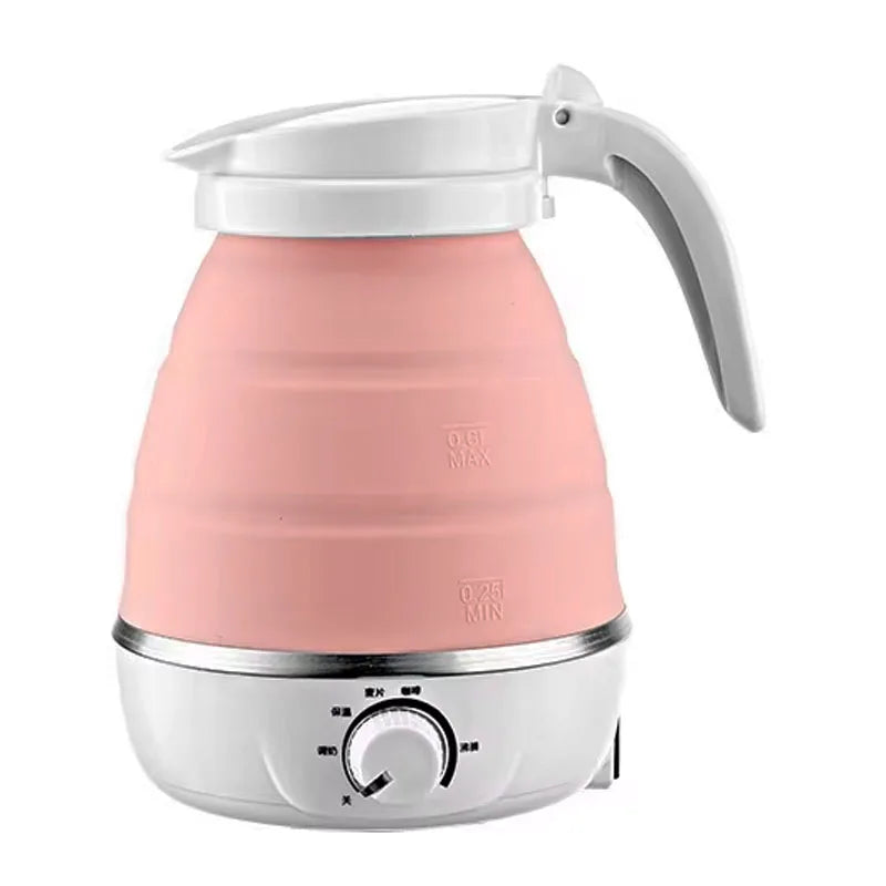 Mini Portable Fold Electric Kettle Thermostat Keep Warm Home Travel Business Automatic Power Off Silicone Stainless Steel Safety