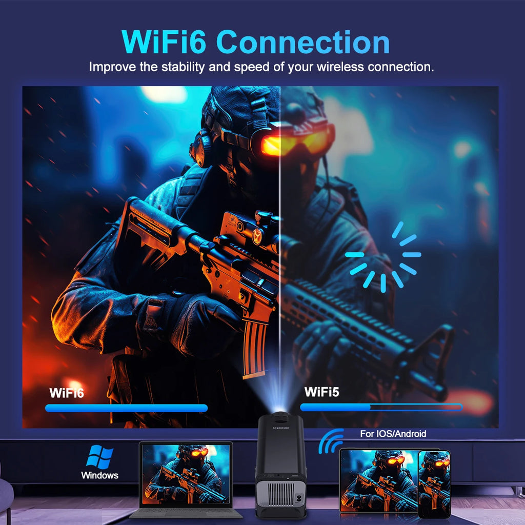 Magcubic HY320 4K Android 11 390ANSI Dual Projector WiFi6 BT5.0 Portable Cinema Native 1080P for Outdoor Movie Home Theater