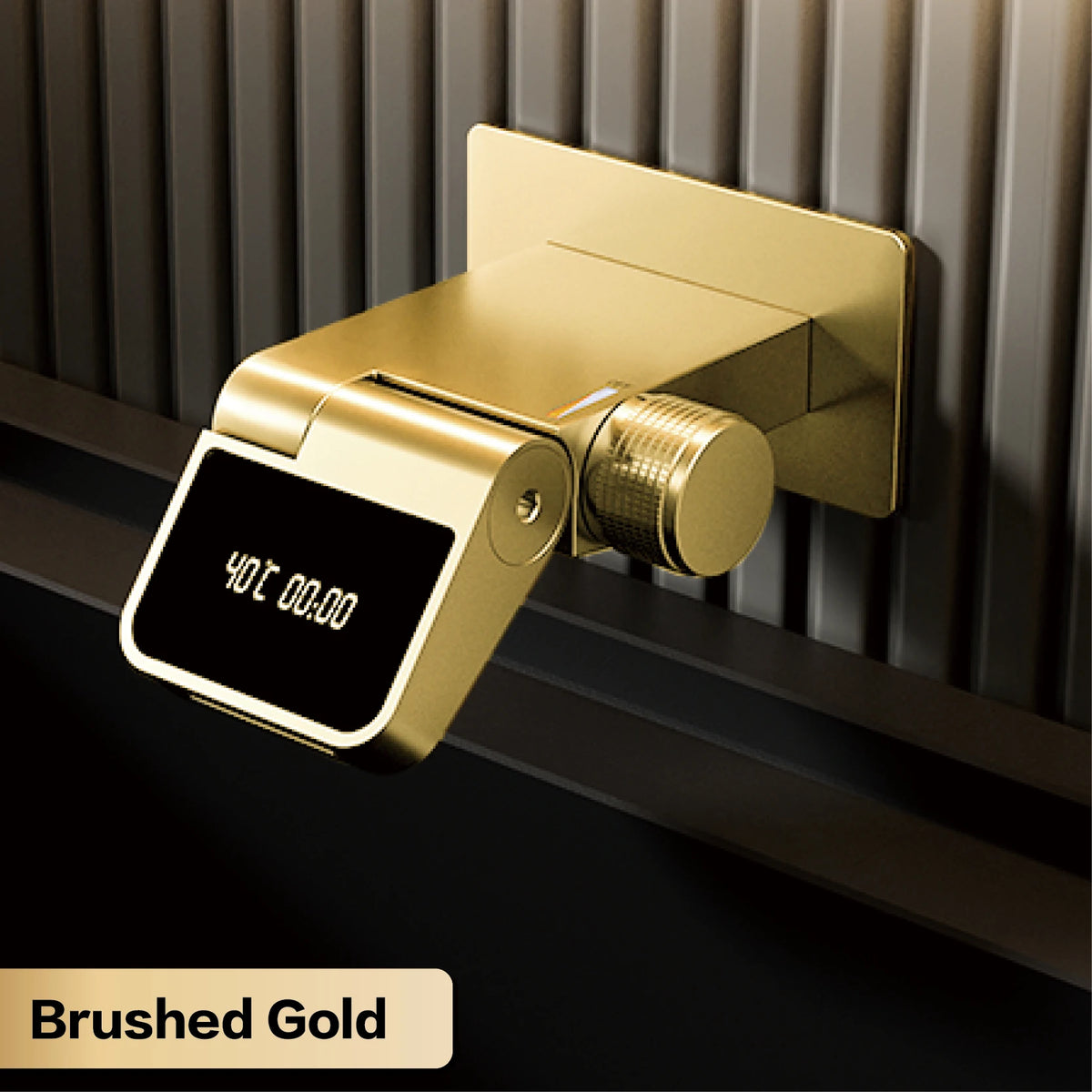 Luxury brass white bathroom faucet with wall mounted design LED digital display Hot and Cold dual control Simple washbasin Mixer