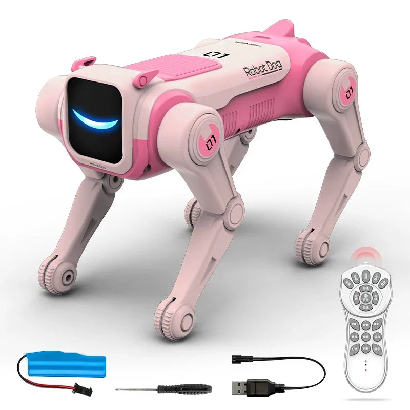 Robot Câine RC Inteligent cu AI - Comenzi Vocale, Dans și Cascadorii